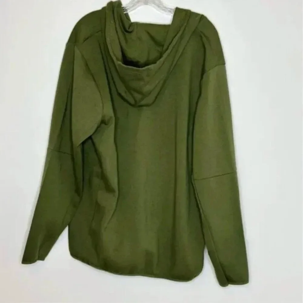 Pink + Dolphin Men's Wave Activewear Full Zip Hoodie in Olive Green Size XL